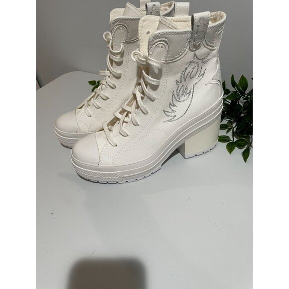 CONVERSE Chuck 70 De Luxe Heel Western Hi Platform A10335C Size Women’s 10.5 Whi - Picture 10 of 16